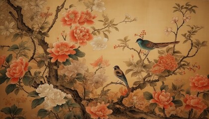 A old chinese painted picture, Ancient China ai, ai generative, illustration © ME_Photography
