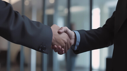 Person shaking hands with another person in a business situation| AI generated