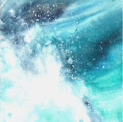 sea wave watercolor illustration