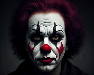 Portrait of clown, generative ai