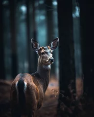 Poster deer in the woods © AsmArif
