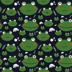 Green frogs, emotions and moods - a seamless pattern