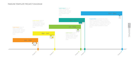 timeline infographic project weekly planner schedule  diagram Infographics template for business. 5 project step Timeline schedule diagram with presentation modern  vector plans week infographics.