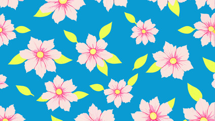 Summer Bouquet: Seamless Pattern with Colorful Floral Motifs