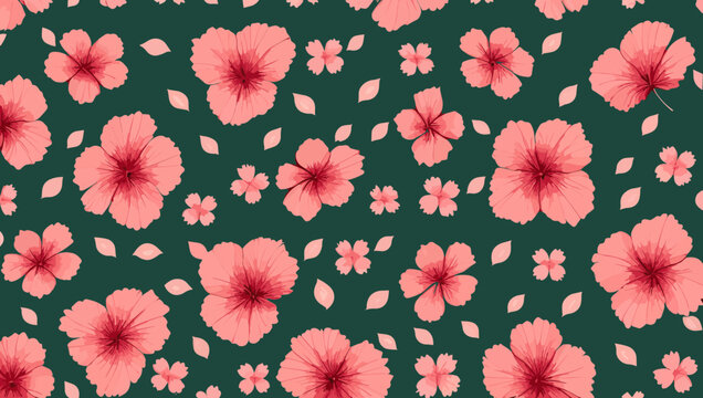 Hibiscus Haven Seamless Pattern