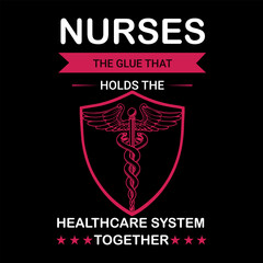 Nurse typography t-shirt design vector