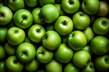 Green apple, Raw fruit background (Ai generated)