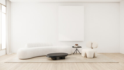 sofa armchair minimalist design muji style.3D rendering