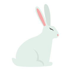 Sitting Bunny Easter Color 2D Illustrations
