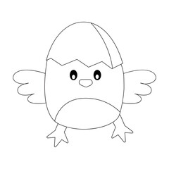 Chicks Easter Outline 2D Illustrations