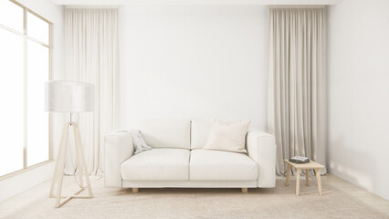 sofa armchair minimalist design muji style.3D rendering