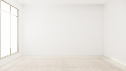 Architecture and interior concept Empty room and wood panels wall background 3D illustration rendering