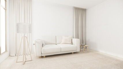 sofa armchair minimalist design muji style.3D rendering