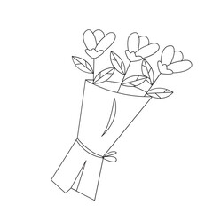Bucket Flower Easter Outline 2D Illustrations