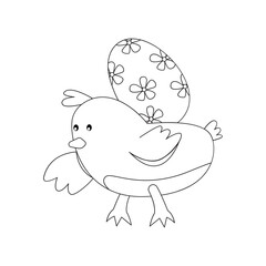 Carrying Eggs Easter Outline 2D Illustrations