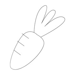 Carrot Easter Outline 2D Illustrations