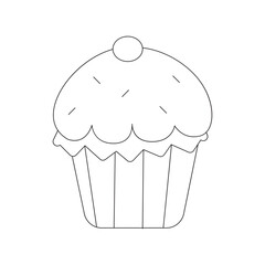 Cake Easter Outline 2D Illustrations
