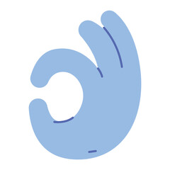 Ok Hand Gesture Color 2D Illustrations