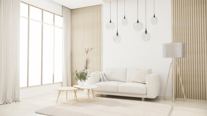 sofa armchair minimalist design muji style.3D rendering