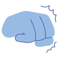 Punch Hand Gesture Color 2D Illustrations