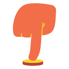 Push Button Hand Gesture Color 2D Illustrations