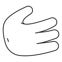 Hand Hand Gesture Outline 2D Illustrations