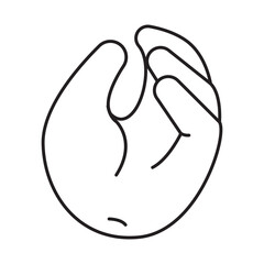 Obraz premium Little Hand Gesture Outline 2D Illustrations