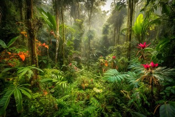 A thriving tropical rainforest AI generated