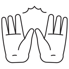 Standing Hand Hand Gesture Outline 2D Illustrations