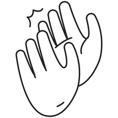 Claps Hand Gesture Outline 2D Illustrations