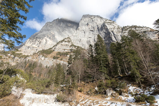 Along a trail in valle delle seghe