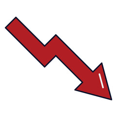 Descending Graph Marketing Sales Color 2D Illustrations