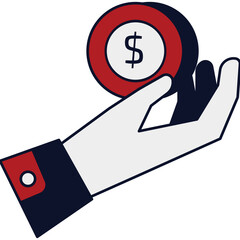 Holding Coins Marketing Sales Color 2D Illustrations