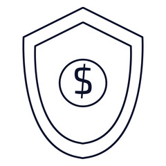 Shield Marketing Sales Outline 2D Illustrations