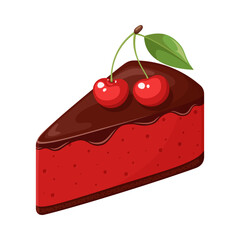 Vector cheesecake isolated on white background