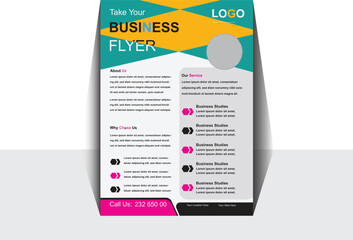 Corporate Flyer Layout with Graphic Elements and yellow Accents, Multipurpose Flyer Layout with yellow Accent, One Business Flyer Layouts with yellow Accents, Business brochure flyer design a4 templat