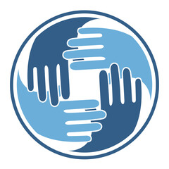 circle design with hands concept. minimalist and clean, suitable for use for your business logo.