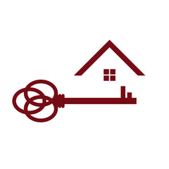 home design with key concept. minimalist and clean, suitable for use for your business logo.