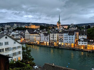 Naklejka premium view of the town country