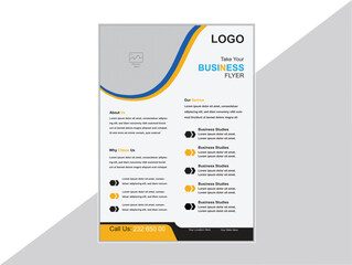 Obraz premium Business Flyer Layout with Yellow Accents, Yellow business flyer brochure vector design, flyer advertising abstract background, Business Flyer Layout Accents, Modern flyer layout template, Corporate 
