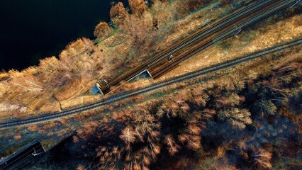 railway tracks from above