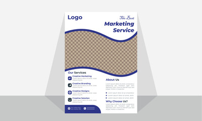 Simple flyer design layout, business flyer template.
