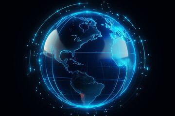 Technology, innovation and infograph concept, Eart hud, futuristic. Generative AI. High quality photo Generative AI