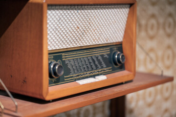 old and antique analog radio from the 60s