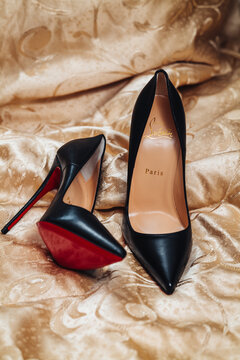 Milan, Italy - April 2023: still life of the iconic shoes Louboutin model So Kate 120