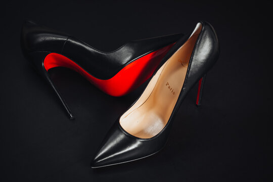 Milan, Italy - April 2023: still life of the iconic shoes Louboutin model So Kate 120