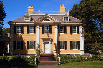 The yellow and was the home to the author historic Henry Wadsworth Longfellow House in Cambridge...