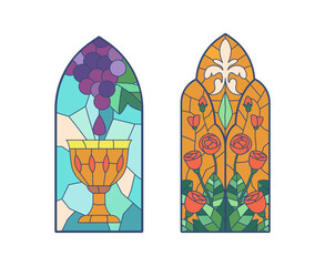 Stained Glass Windows, Beautiful Decorative Features In Which Small Pieces Of Colored Glass Are Joined Together Generative AI