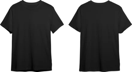 Fotobehang Black men's classic t-shirt front and back © twentysixdepressed