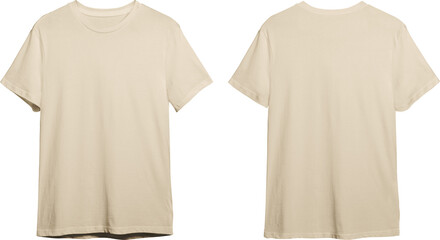 Tan men's classic t-shirt front and back